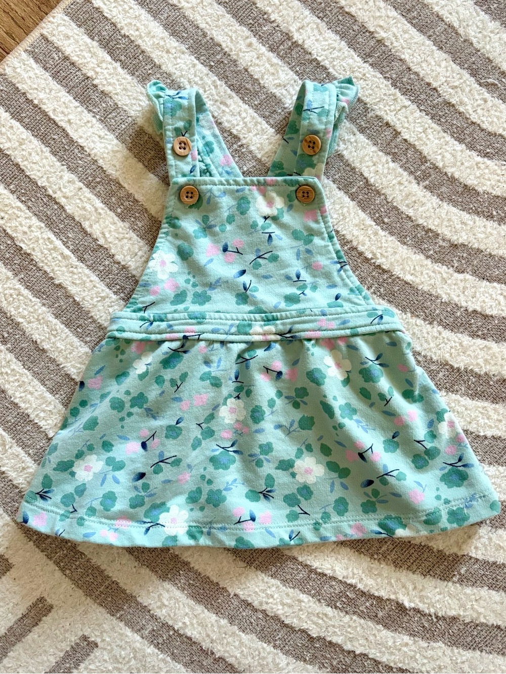 10/$15 Pekkle Mint Green Floral Overall Dress